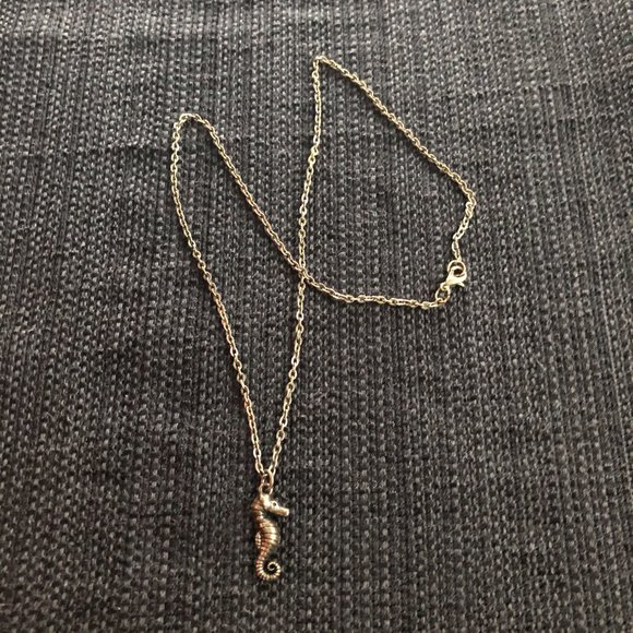 Antique Brass Seahorse Necklace - Picture 2 of 3